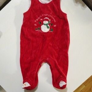 Red Baby's First Christmas One Piece
